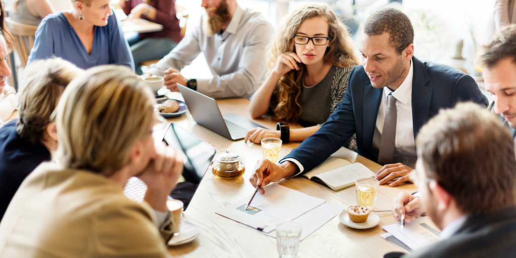 People meeting around table