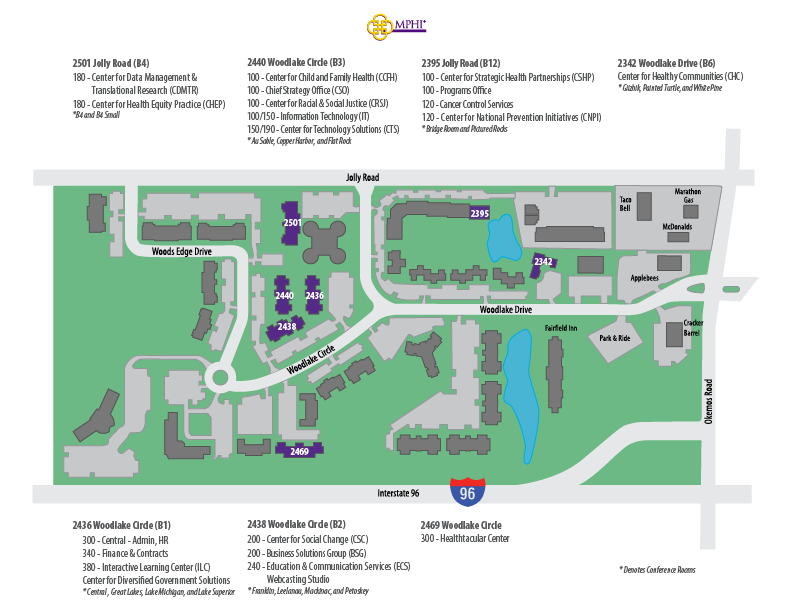 MPHI Campus Map and Conference Rooms