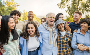 Group of people smiling